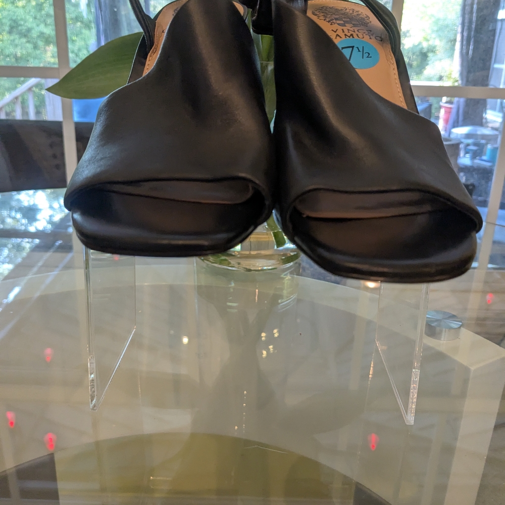Vince Camuto Salaweigh Black Leather Women's Sandals 7.5 NWOT - Picture 7 of 8